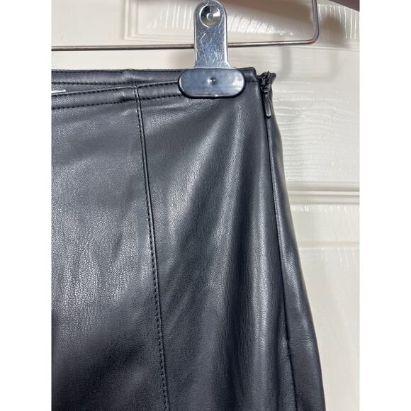 Free People We The Free Spitfire Stacked Faux Leather Pants Black Boho Festival - Picture 6 of 10